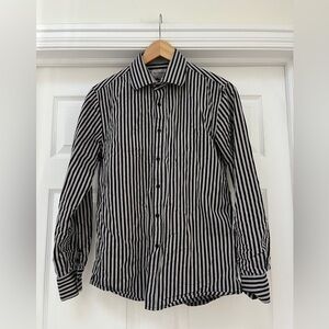 Le chateau men’s striped cotton dress shirt size 15 1/2-16.
